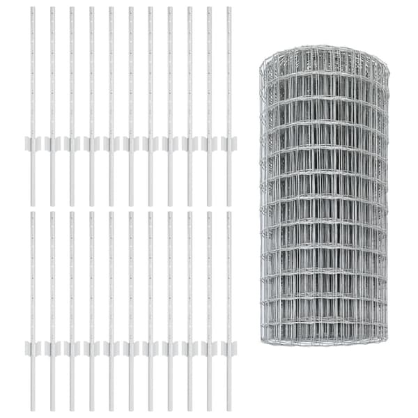 Stängsel med stolpe Silver 0,6 x 50 m Stål
