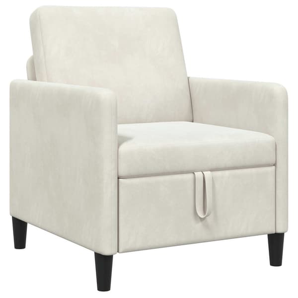 Soffa med förvaring Gräddvit 72 x 78 x 87 cm Polyester