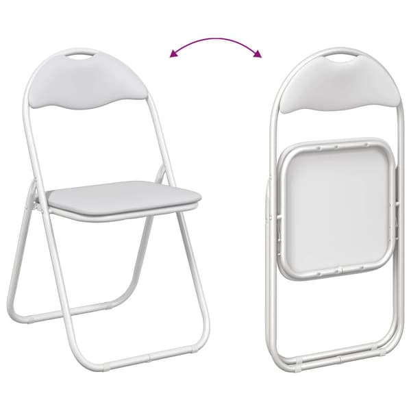 Fällstol 8 pcs Vit 48 x 43,5 x 81 cm Konstläder