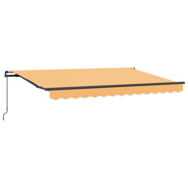 Utfällbar markis Sand 400 × 300 cm Polyester och Stål