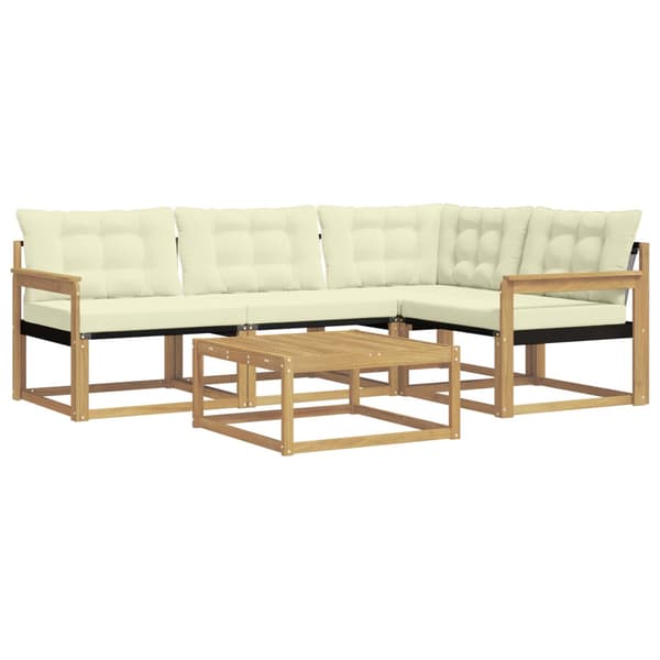 Utomhussoffset 5 pcs Vit och grädde 79 x 79 x 37 cm