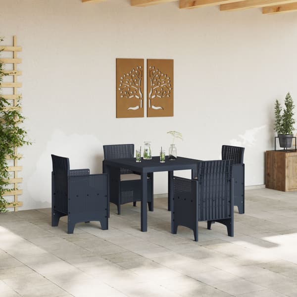 Trädgårdsmöbelset 5 pcs Antracit Polypropylen