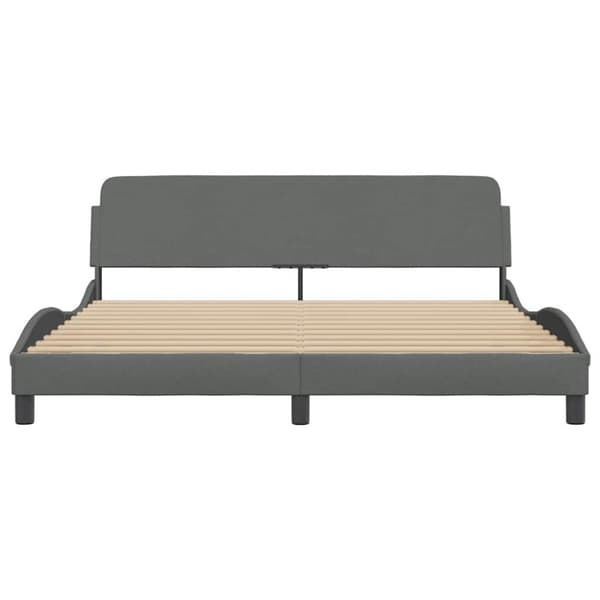 Bed Frame "Dover" Dark Grey 183x213 cm Fabric