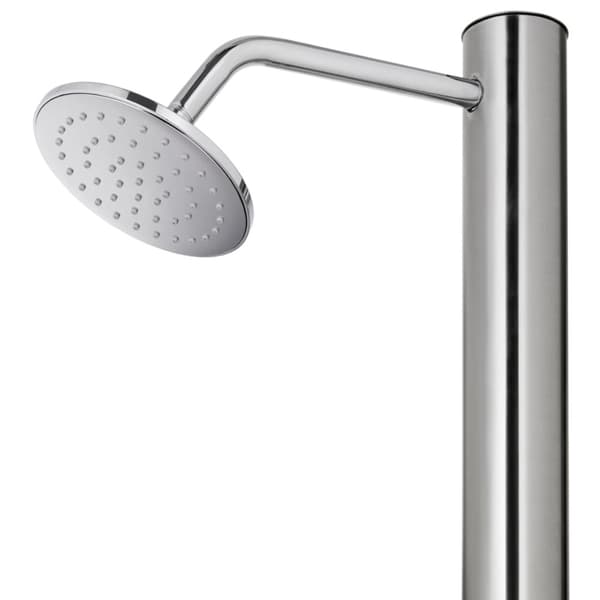 Trädgårdsdusch med grått golv 220 cm rostfritt stål