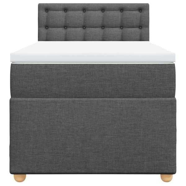 Ramsäng med madrass mörkgrå 80x200 cm tyg