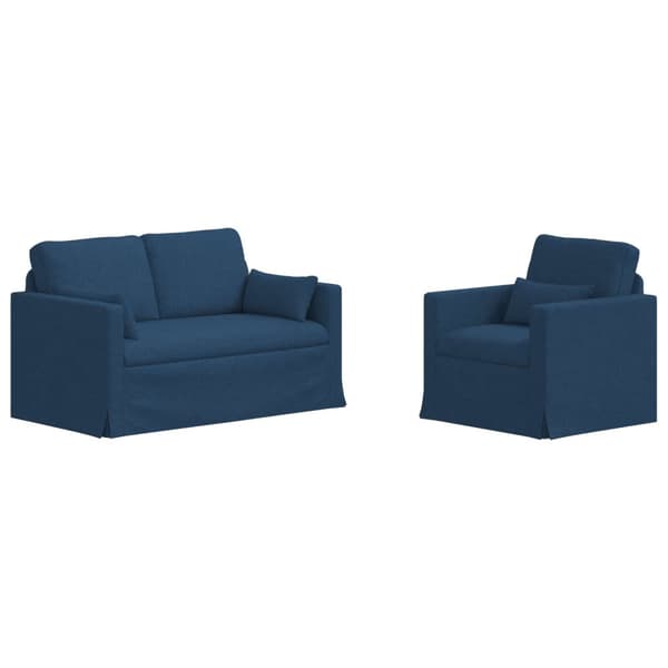Soffset 2 pcs Blå 139 x 78 x 80 cm tyg