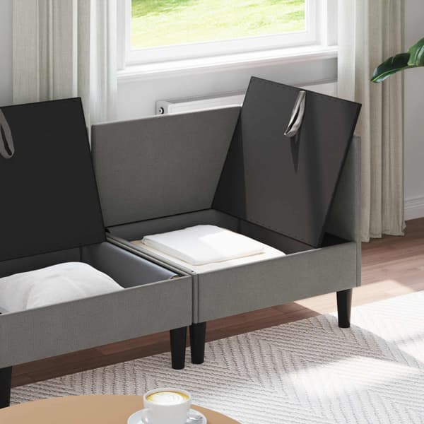 Möbelset för vardagsrummet 4 pcs Mörkgrå Tyg