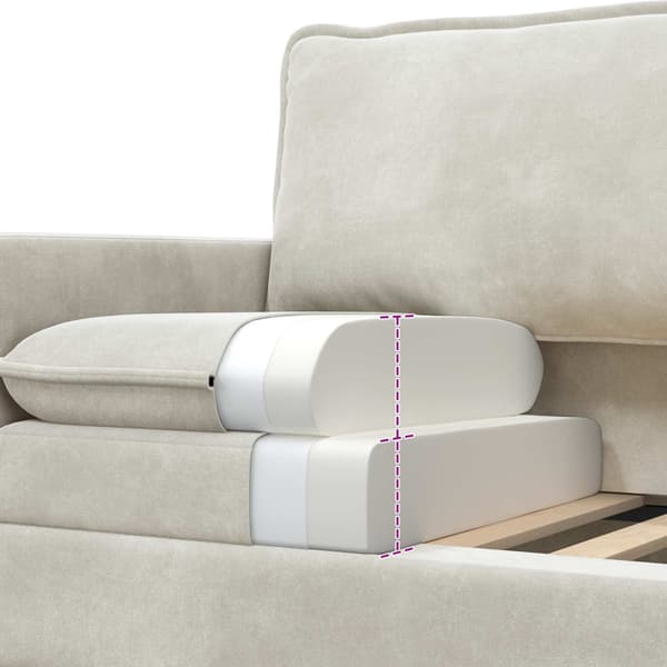 Soffa Gräddvit 196 x 81 x 87,5 cm Sammet