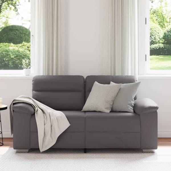 2-sitssoffa grå 160x81x84 cm konstläder