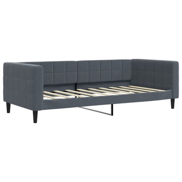 Dagbädd med madrass mörkgrå 90x190 cm sammet