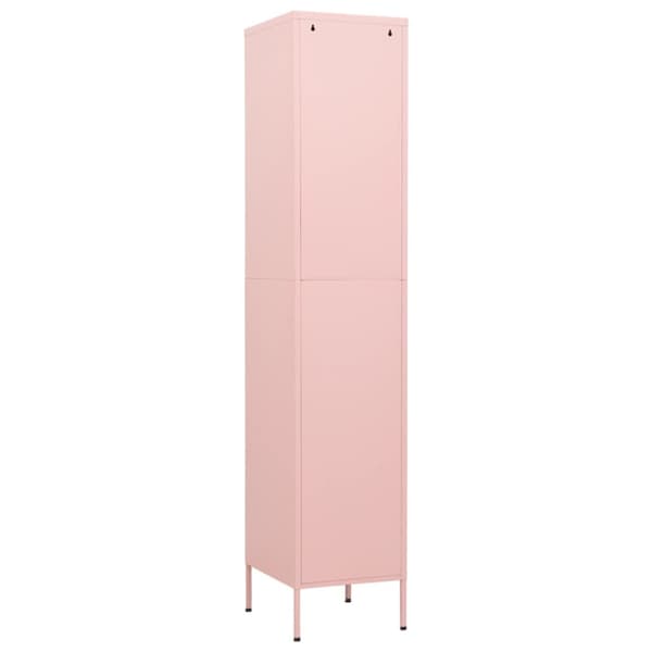 Förvaringsskåp rosa 35x46x180 cm stål