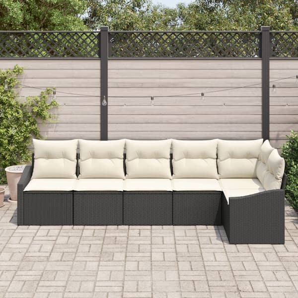 Soffset med kudde 6 pcs Svart konstrotting