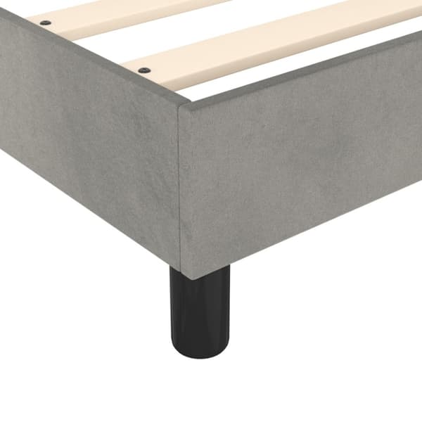 Ramsäng med madrass ljusgrå 100x200 cm sammet