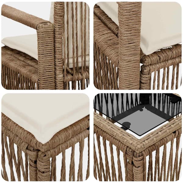 Trädgårdsoffset 8 pcs Beige konstrotting