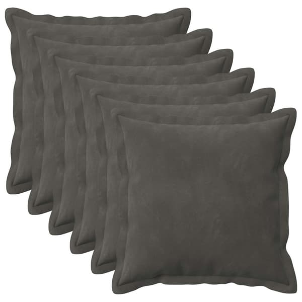 Kuddöverdrag 6 st HOUTEN Mörkgrå 50 x 50 cm Sammet