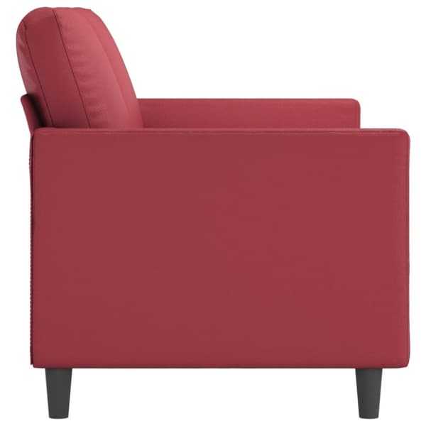 3-sitssoffa vinröd 180 cm konstläder