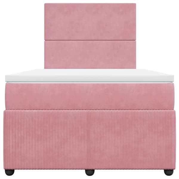 Ramsäng med madrass rosa 120x200 cm sammet