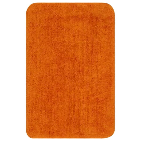 Badrumsmattor 3 st tyg orange
