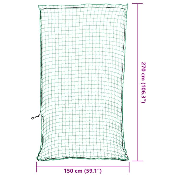 Lastnät med elastiskt rep grön 2,7x1,5 m PP