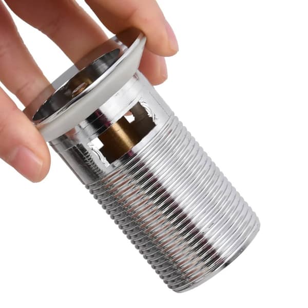 Pop-up bottenventil med överflödesfunktion krom 6,4x6,4x9,1 cm