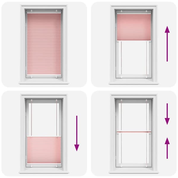 Plisserad persienn rosa 75x100 cm tyg bredd 74,4 cm polyester