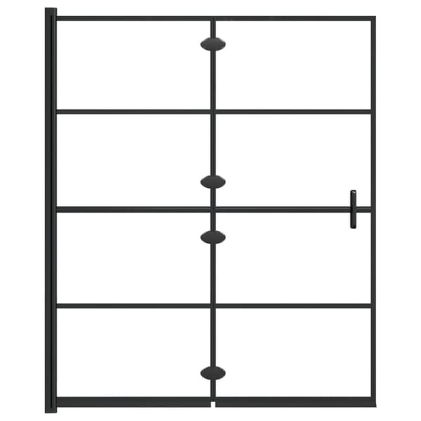 Duschvägg fällbar ESG 120x140 cm svart