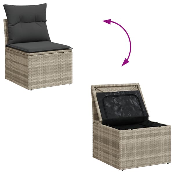 Trädgårdsoffset 7 pcs Ljusgrå och mörkgrå konstrotting