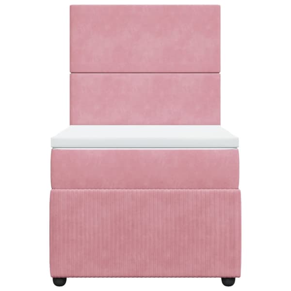 Ramsäng med madrass rosa 80x200 cm sammet