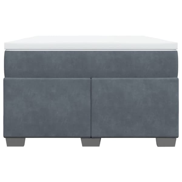 Ramsäng med madrass mörkgrå 120x190 cm sammet