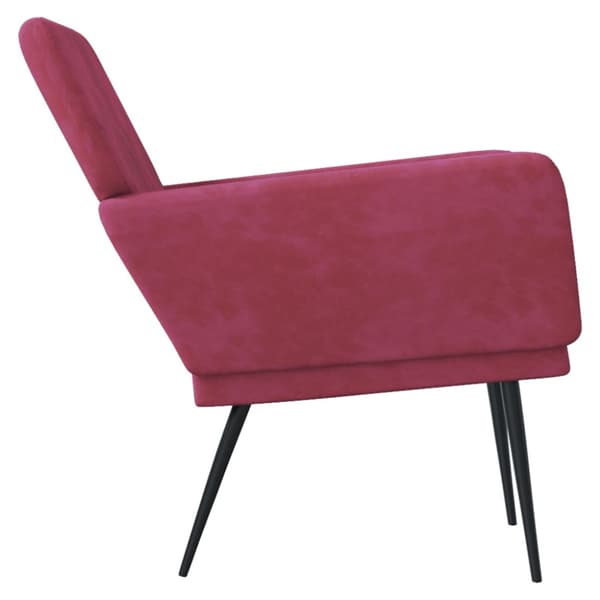 Fåtölj vinröd 62x79x79 cm sammet