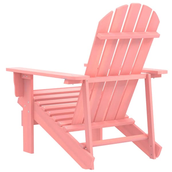 Adirondackstol massivt granträ rosa