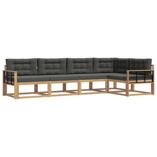 Utomhussoffset med kudde 4 pcs Vit och antracit Polyester