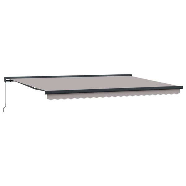 Utfällbar markis Ljusgrå 500 × 300 cm Tyg och Metall