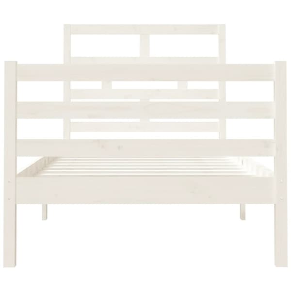 Sängram massiv furu 90x190 cm vit