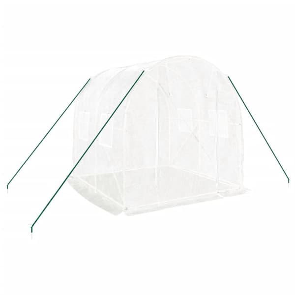 Växthus med stålram vit 4 m² 2x2x2 m
