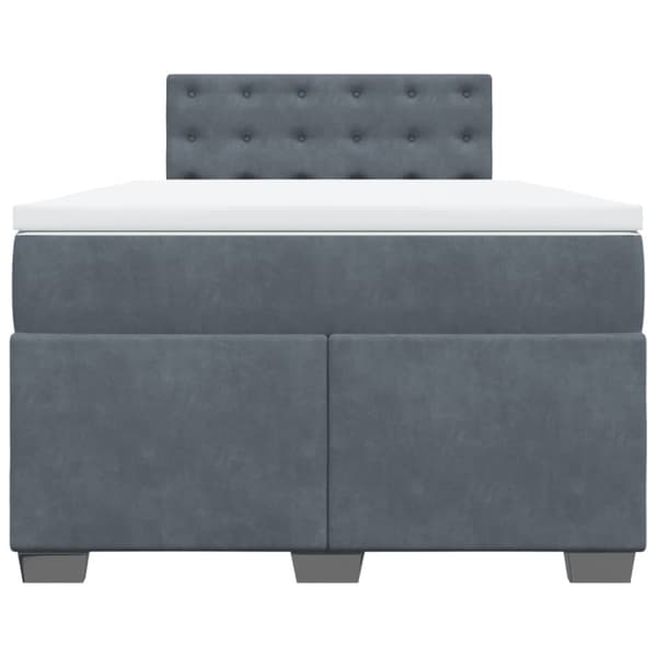 Ramsäng med madrass mörkgrå 120x190 cm sammet