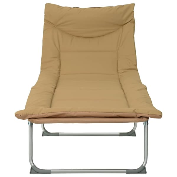 Hopfällbar solstol med kudde Beige