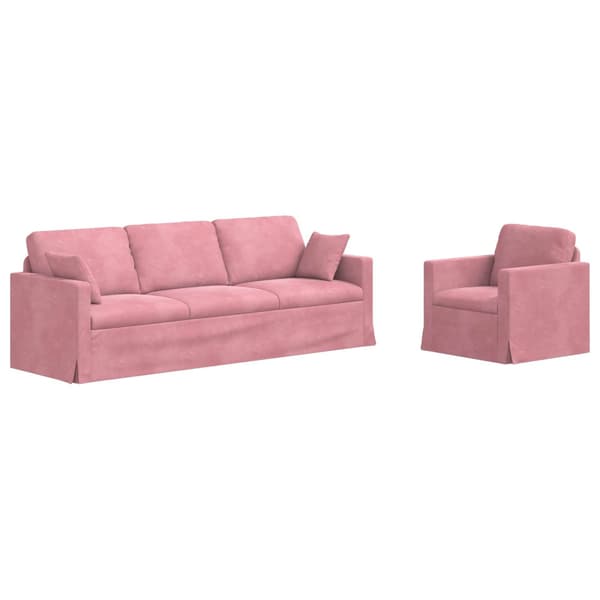 Soffset 2 pcs Rosa 228 x 78 x 80 cm Sammet