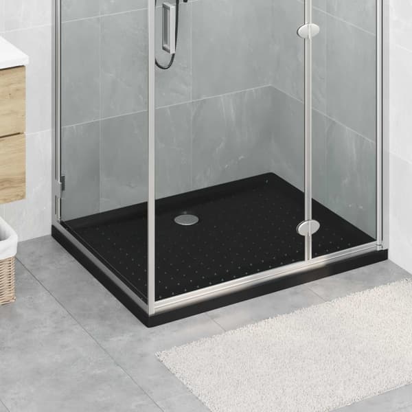 Duschbas Tray med Prickar 100 x 80 x 4 cm ABS Svart