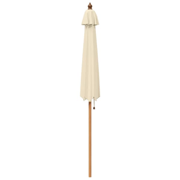 Trädgårdsparasol Ø 240 x 237 cm Massiv Eukalyptus Trä Gräddvit
