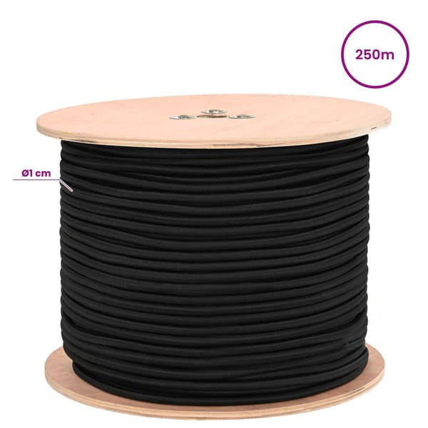 Bungee-rep 10 mm Svart PP och gummi