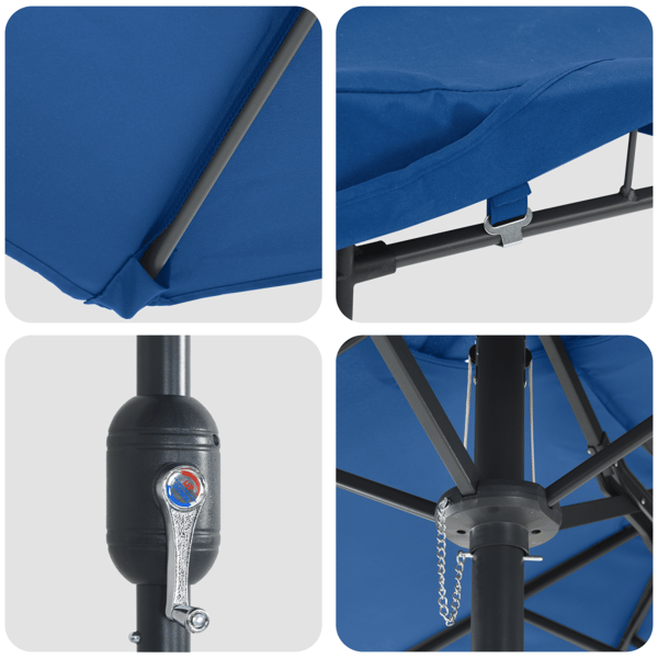 Trädgårdsparasol Azurblå 385 x 209 x 244 cm Polyester