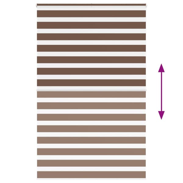 Rullgardin zebra brun 140x200 cm tyg bredd 135,9 cm polyester