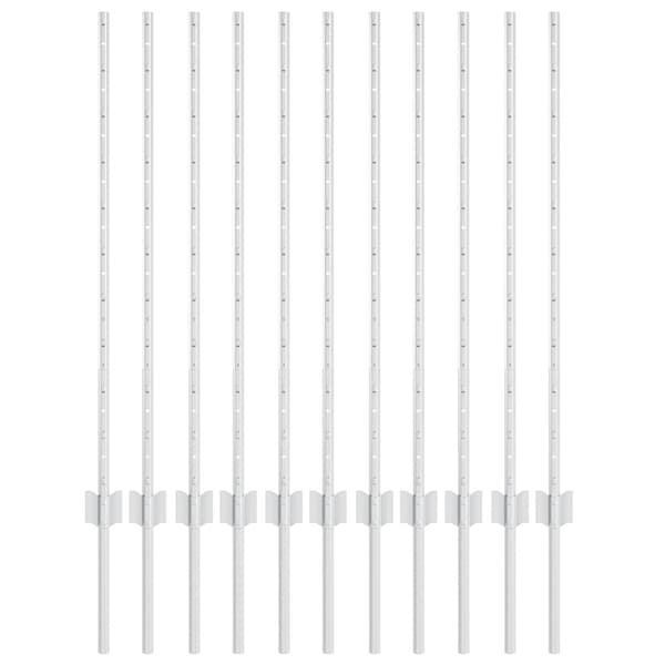 Stängselstolpe 11 pcs Silver 100 cm Stål
