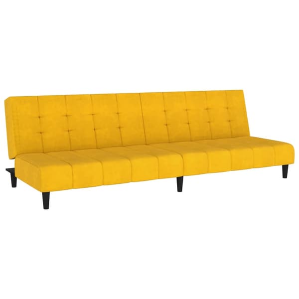 Bäddsoffa 2-sits gul sammet