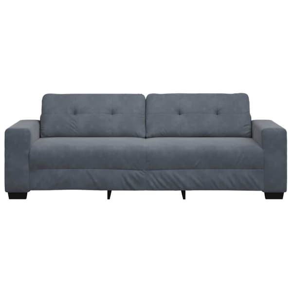3-sitssoffa mörkgrå 220x78x80 cm sammet