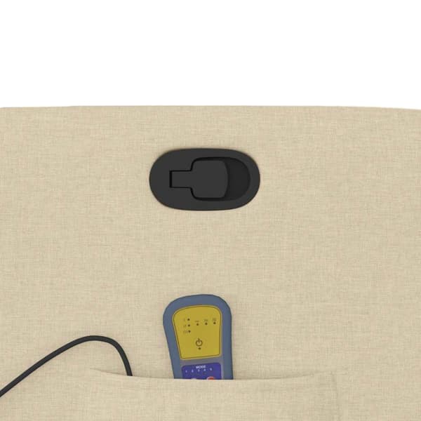 Massagefåtölj gräddvit tyg