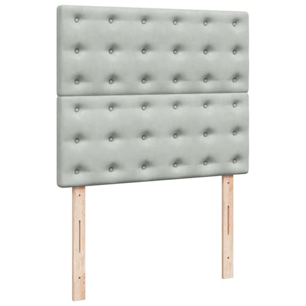 Ramsäng med madrass ljusgrå 120x200 cm sammet