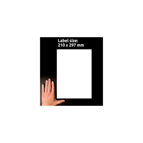 Etikett AVERY 210x297mm 100/fp