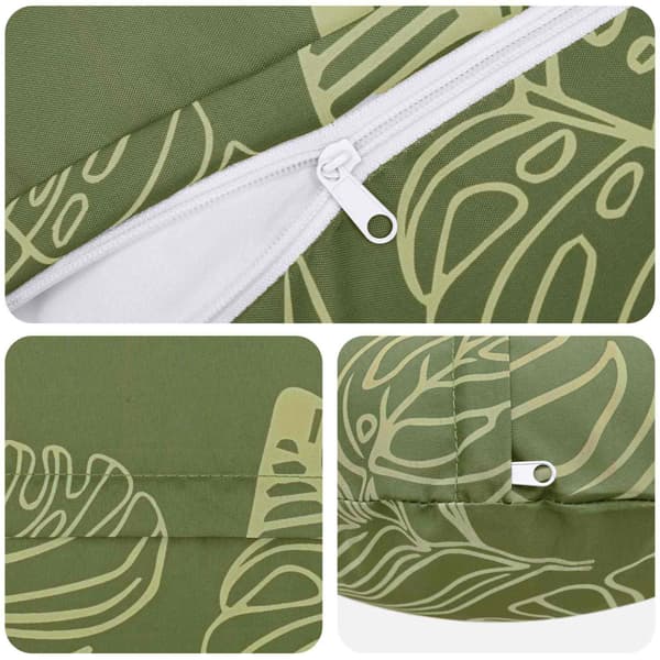 Kuddöverdrag 2 st HEERLEN Bladdesign Ø 50 cm Polyester